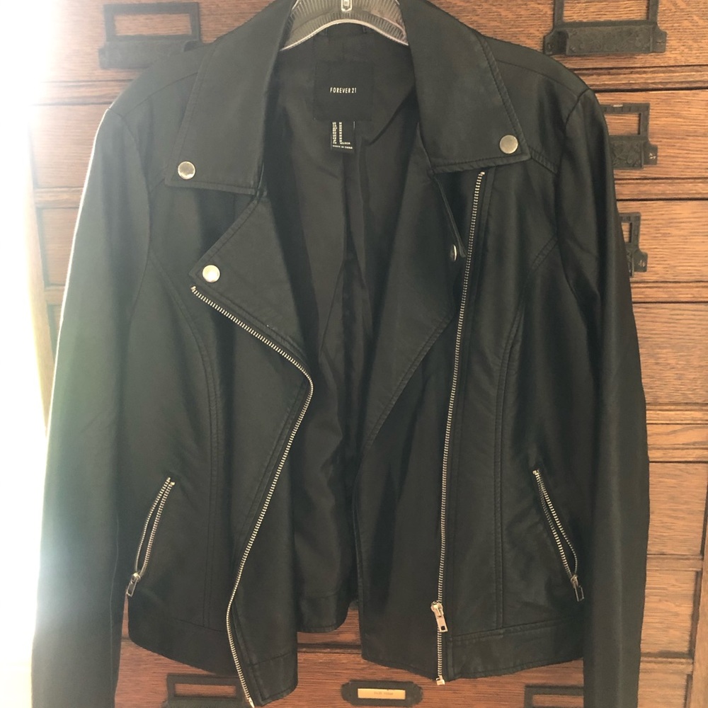 Forever 21 black faux leather jacket